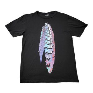 Marcelo Burlon County of Milan Multi Color Bird‎ Feathers Graphic Tee Shirt